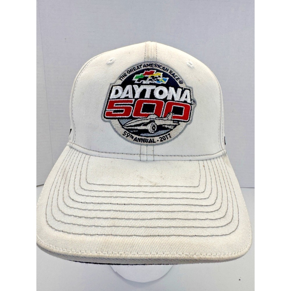 Daytona 500 Hat Snapback Cap Mens White NASCAR 2017 NWT Deadstock 59th Annual